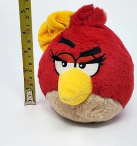 Peluche Angry Birds Rovio pájaro rojo hembra con arco amarillo juguete de peluche 2011  - Imagen 1 de 14