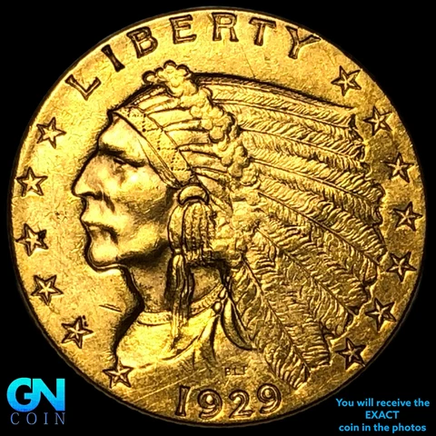1929 P $2.50 Indian Gold Quarter Eagle Piece   #E6852 Cover