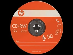 10 HP Brand 12X Logo Top CD-RW CDRW ReWritable Blank Disc Media Paper Sleeve - Picture 1 of 1