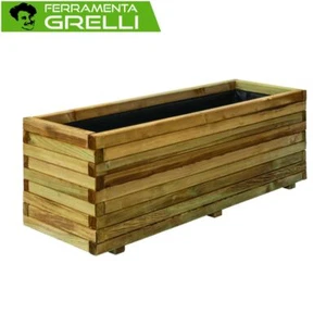 Fioriera Rettangolare in pino impregnato assemblata - cm 40x80x26h - - Foto 1 di 1