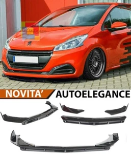 PEUGEOT 208 2012+ SPLITTER PARAURTI ANTERIORE NERO LUCIDO LOOK RS - 3P - - Foto 1 di 5