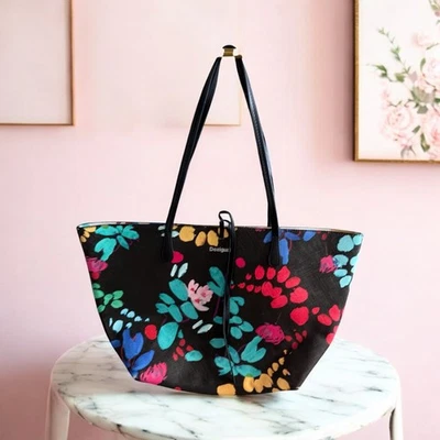 Bolso de Hombro DESIGUAL Multicolor Flora Fauna Reversible Grande Foto 1 de 4