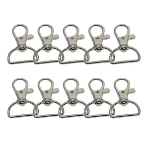 10 Pcs Swivel Trigger Clips Snap Hook Lobster Clasps Keychains Bag D Ring 20mm - Picture 1 of 9