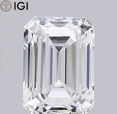 IGI Certified 1.02 CT. Emerald Cut G Color VVS2 Clarity CVD Lab Grown Diamond - Image 1 of 4