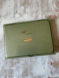 Vintage ROWNEY Künstler Metall Malkasten Set Box Pinsel 9,5 x 7 Zoll England Made - Bild 1 von 5