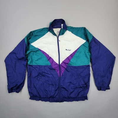 Chaqueta cortavientos vintage McGregor retro bloques de color años 80 90 pista bombardero para hombre M Foto 1 de 4
