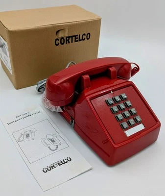Cortelco Phone Red Touch Tone Corded ☎️ Push Button Desk 250047-VBA-20MC - NEW! - Image 1 of 3