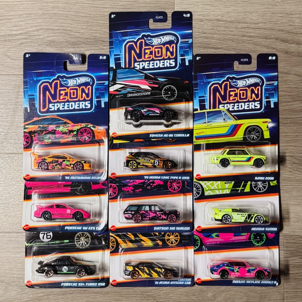 Hot Wheels неоновые спидеры разные - выберите свой собственный - оплатите один почтовый сбор! - Изображение 1 из 1