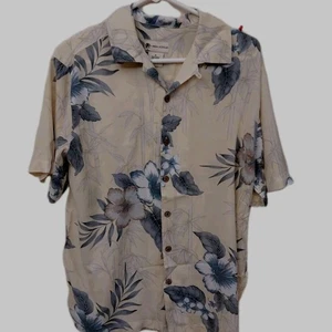 HAYANA JACK'SCAFE Short Sleeve Shirt Medium Rayon Hawaiian Print Yellow   5M29 - Foto 1 di 8