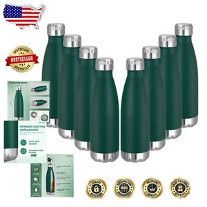 8-Pack 17oz Double Wall Vacuum Insulated Water Bottles - Keeps Drinks Hot & Cold - Picture 1 of 9