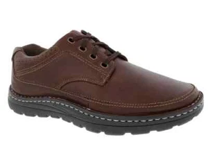 DREW TOLEDO M40200 MEN'S BROWN STRETCH LEATHER BUSINESS OXFORD CASUAL 12 WW - Picture 1 of 4