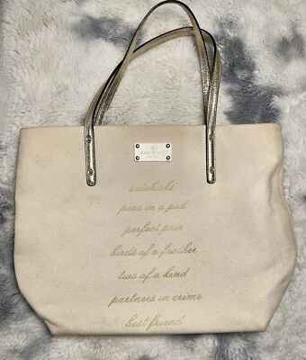 Bolso de Mano Grande Kate Spade Nueva York Boda Mejor Amigo Con Asas Doradas Foto 1 de 4