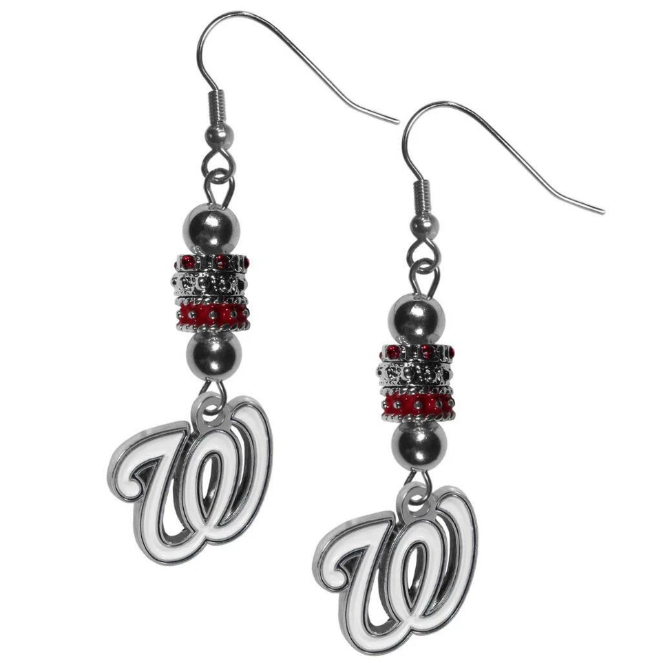 Washington Nationals Fish Hook Euro Earrings [NEW] MLB Ear Ring Jewelry Enamel - Image 1 of 1