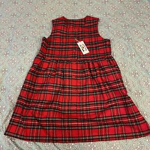 Vtg Red Plaid School Uniform Dress Jumper Wool Blend Girls Size 10 NWT Taguchi