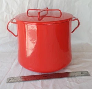 Vintage Dansk Kobenstyle IHQ rot Emaille groß 8 Quart Suppentopf mit Deckel hergestellt in Frankreich - Bild 1 von 10