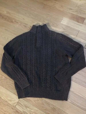 Angelo Gianni Mens Small 4 Button Chunky Knit Sweater Long Sleeve Mock Neck - Image 1 of 4