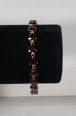 14K Yellow Gold Ruby Tennis Bracelet 7.25in 6.70mm - Image 1 of 4