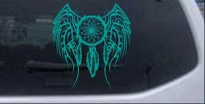 Calcomanía de coche Dreamcatcher con alas tribales ventana turquesa 8X8,9 - Imagen 1 de 1