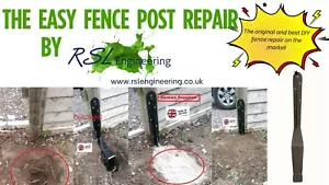 More details for rsl easy fence post support repair spike -knock in, concrete in and screw down
