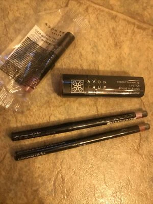 Avon Lipstick Lip Liner Lot-Glimmersticks Perfectly Matte-w/ Free Samples! - Image 1 of 4