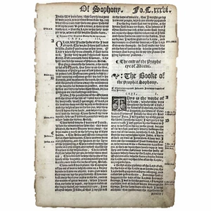 1540 Great Bible Page - Old Testament Prophets Leaf - Select Your Passage - Picture 1 of 16