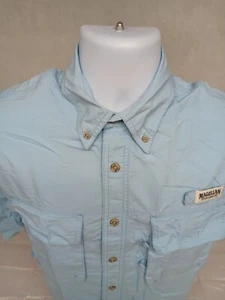 Magellan Mens Sports Gear Medium Blue Vented Fishing, Camping Short Sleeve Shirt - Picture 1 of 13