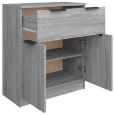 AX Credenza Moderna 60x30x70cm 2Ante Cassetto Portaoggetti Grigio Sonoma 816992