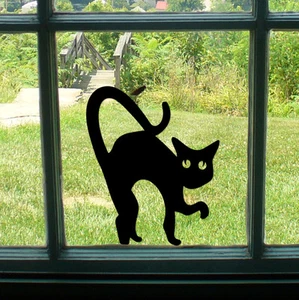 Spooky Cat Vinyl Aufkleber Aufkleber Auto/Fahrrad/Fenster/Wand/Laptop Halloween - Bild 1 von 2