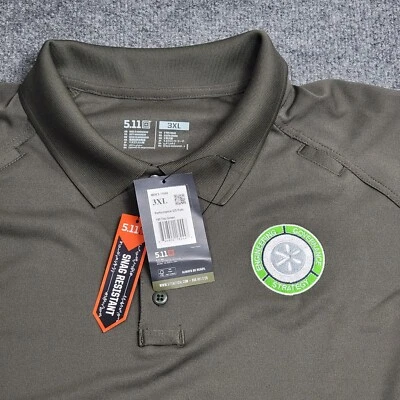 5.11 Tactical TDU Green Short Sleeve Mens Performance Polo 3XL LOGO 71049  - Image 1 of 4