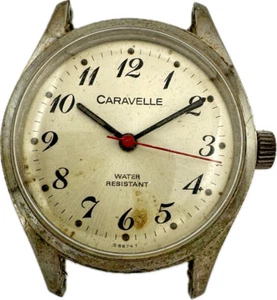 Vintage 31mm Bulova Caravelle Men's Mechanical Wristwatch 1281.10 Chrome Plated - Picture 1 of 7