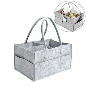 Large Capacity Felt Grey Bag Carrier Mommy Handbag Baby Diaper Bag Ourdoor - Picture 1 of 10