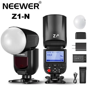 NEEWER Z1-N Z1N 2.4G TTL HSS Round Flash Speedlite with Dome Diffuser for Nikon - Picture 1 of 9