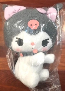 NWT Kuromi 16" GJ Fluffy Fur Stuff Cat Animal Plush Toreba Sanrio Character Sega - Picture 1 of 5
