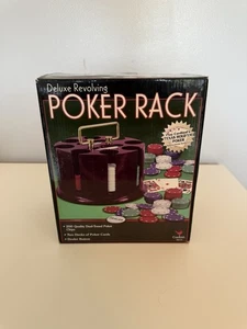 Cardinal (1330) Deluxe Revolving Poker Rack W/ 200 Poker Chips, 2 Decks EUC - Picture 1 of 9
