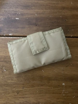 Billetera unisex vintage años 80 Ralfeaux nailon lona beige tostado Foto 1 de 4