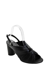 Rebecca Minkoff Womens Leather Block Heel Knotted Slingback Sandals Black Size 8 - Picture 1 of 7