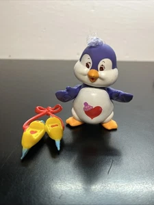 1985 Vintage Poseable Care Bear Cousins "Cozy Heart" Penguin with Skates R5 - Picture 1 of 3