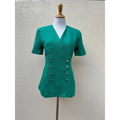 Blazer jacquard verde esmeralda Rickie Freeman para ternos T J - Imagem 1 de 4