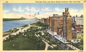 Postal Henry Hudson Parkway 1944 Aerial View Riverside Drive Henry Hudson Parkway ciudad de Nueva York - Imagen 1 de 2