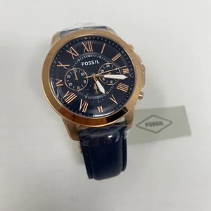 Orologio Fossil Grant Cronografo Pelle Navy - Foto 1 di 7