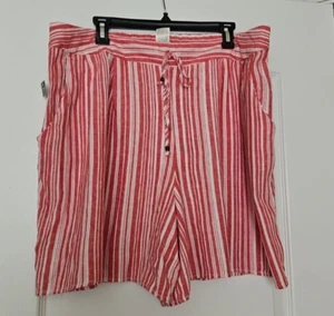 Terra & Sky Women's Plus Size High Waisted Linen Blend Shorts 16W-18W NWT - Picture 1 of 9