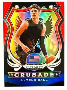 2020 Panini Prizm Draft LaMelo Ball RED WHITE BLUE Prizm RC #83 Crusade Hornets! - Picture 1 of 3