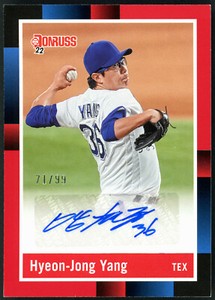 2022 Panini Donruss 1988 Retro Hyeon-Jong Yang Rookie Card Autographed 71/99