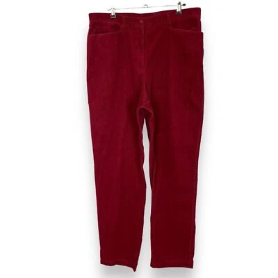 Vintage Corduroy Pants Deep Red Tapered Leg Women Autumn Fall 100% Cotton Sz 16 - Image 1 of 4