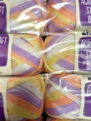 PANDA Striped  8 PLY Acrylic Yarn 100G BALL  Pretty & Colourful - Acrocraft - image 1 of 4