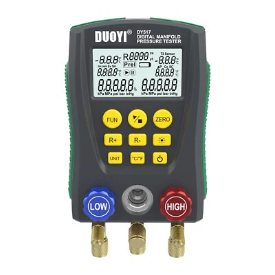 Refrigeration Digital Manifold HVAC Vacuum Pressure Leak Tester for R134A  R1234 - Image 1 of 4