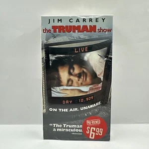 THE TRUMAN SHOW Jim Carrey VHS Tape 1998 Blockbuster Sealed - Picture 1 of 6