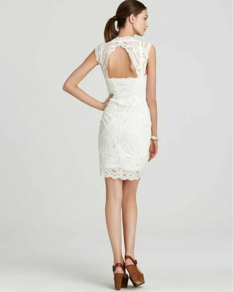 Nicole Miller 4880 Womens Pink Lace Open Back Party Clubwear Dress S BHFO