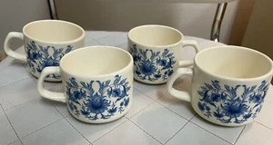 4er Set Sado Internacional Blau Porzellan Tee Kaffeetasse aus Portugal - Bild 1 von 4