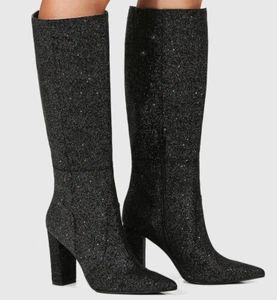 NEW WITTNER Haz Night Sky Sparkle Leather Block Heel Tall Boots 39 (8-8.5) $450 - Picture 1 of 9